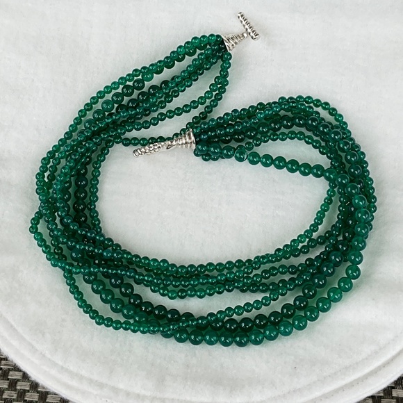 TIFFANY & CO. Vintage Green Onyx Multi-Strand Torsade Necklace - Picture 13 of 14